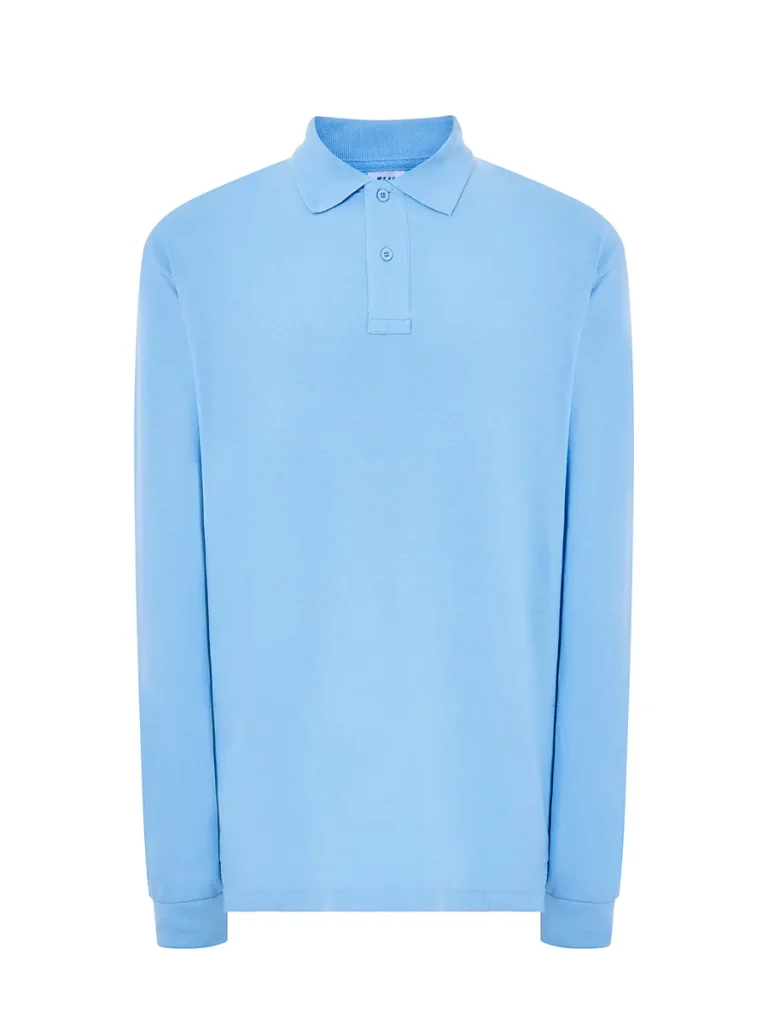 Polo unisex manica lunga sky blue