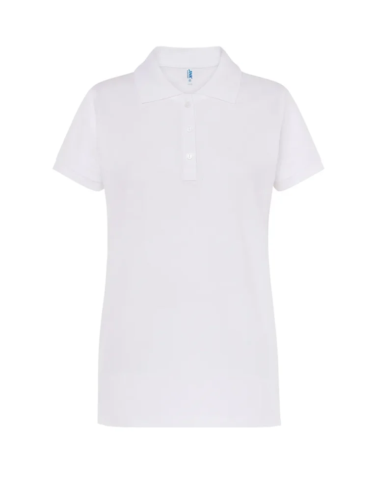 Polo donna manica corta bianco