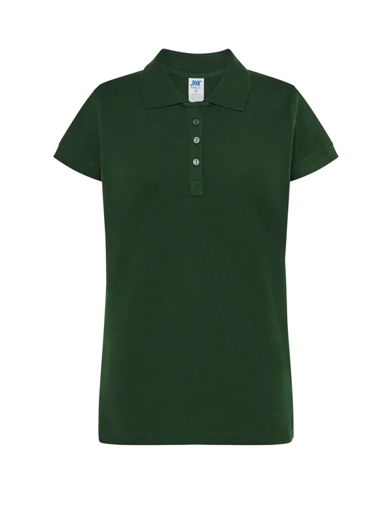 Polo donna manica corta bottle green