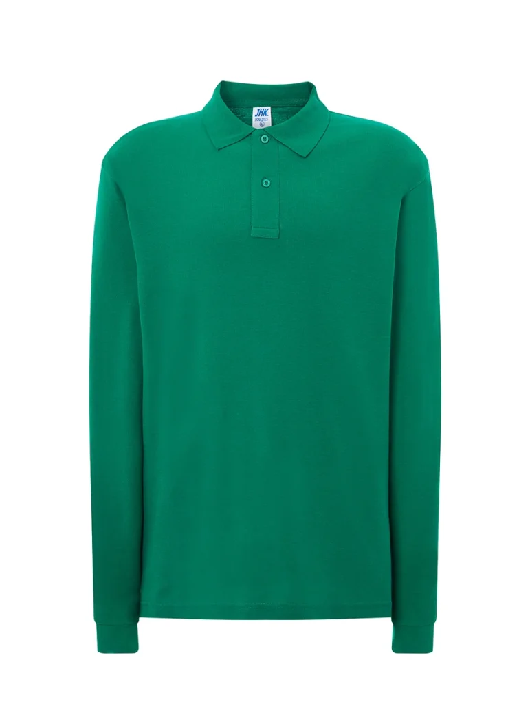 Polo unisex manica lunga kelly green