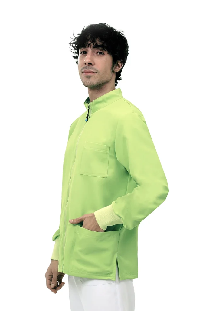 Quick Medical Uniform - Divisa professionale - casacca Next con zip e manica lunga colore Apple Green