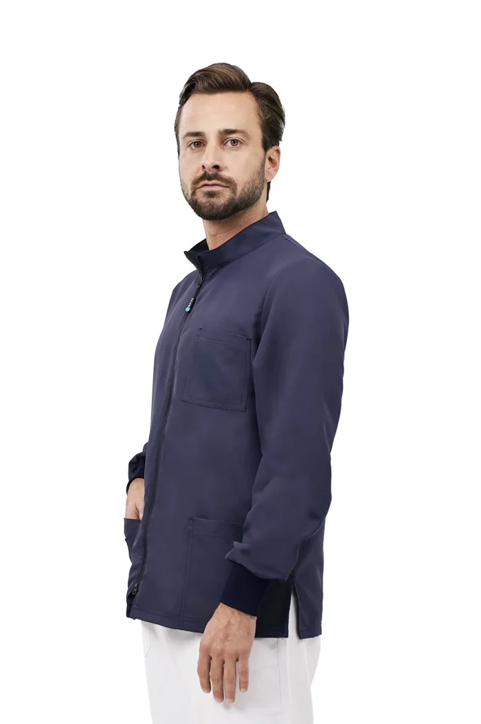 Quick Medical Uniform - Divisa professionale - casacca Next con zip e manica lunga colore Dark Blue