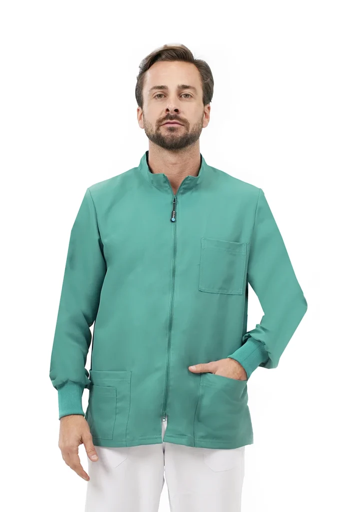 Quick Medical Uniform - Divisa professionale - casacca Next con zip e manica lunga colore Surgical Green